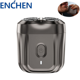 Enchen 袖珍電動剃須刀迷你 6 可水洗旋轉雙刀片剃須刀便攜式 USB 充電式剃須理髮修剪器男士