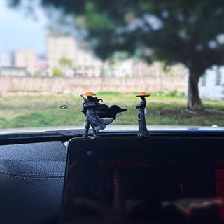 古代俠劍客後照鏡擺件裝飾螢幕顯示器國風中控屏車用內微景觀飾品2622 X3IM*--&-&**