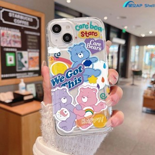 卡通彩虹三隻小熊 適用於iPhone14/13手機殼11/12promax 透明 全包邊防摔 保護殼 蘋果手機保護套