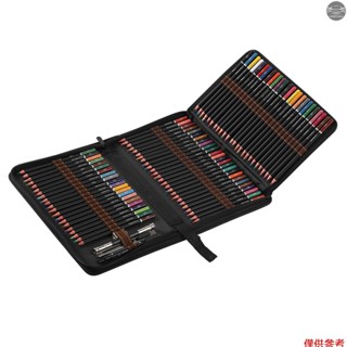 72 色油畫繪圖鉛筆棒套裝油性軟芯帶收納袋美術用品學生兒童兒童成人藝術家繪畫填色素描書法