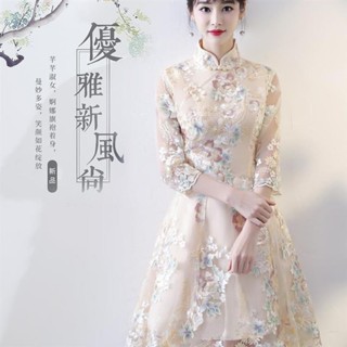 少女旗袍式洋裝2024改短時尚改良