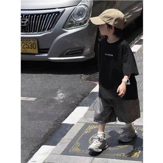 ✨Smile Kids✨兒童短袖 臺灣出貨 童裝兒童短袖純棉T恤2024夏季新款潮流男童帥氣寬鬆半袖休閒上衣