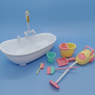 迷你玩具 小孩玩具 益智玩具 兒童玩具 女童玩具兒童過家家芭比娃娃浴缸玩具浴室洗澡電動水循環浴缸小鳥洗澡盆 2NNW&&