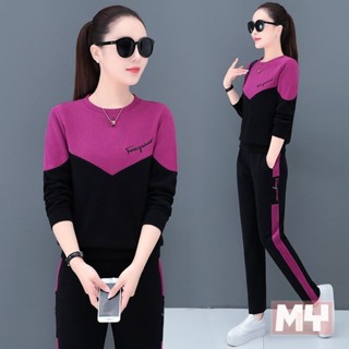單件/套裝 休閒運動服套裝女士2024春秋新款寬鬆韓版衛衣兩件套潮 運動服套裝 休閒套裝 時尚套裝 秋季運動套裝【MY】