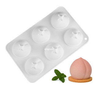 抖音 慕斯蛋糕6連桃子烘焙用具 食品矽膠蛋糕模具