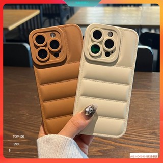 潮牌簡約羽絨白色13波浪蘋果14手機殼素色iphone15promax防摔創意12高階感15pro矽膠秋冬男女款保護套