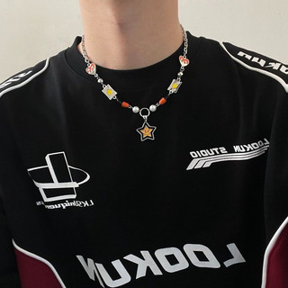 【20ss select】韓國飾品 歐美星星笑臉拼接項鍊 嘻哈 饒舌 街舞 男生項鍊 女生項鍊 飾品 潮流配件 穿搭