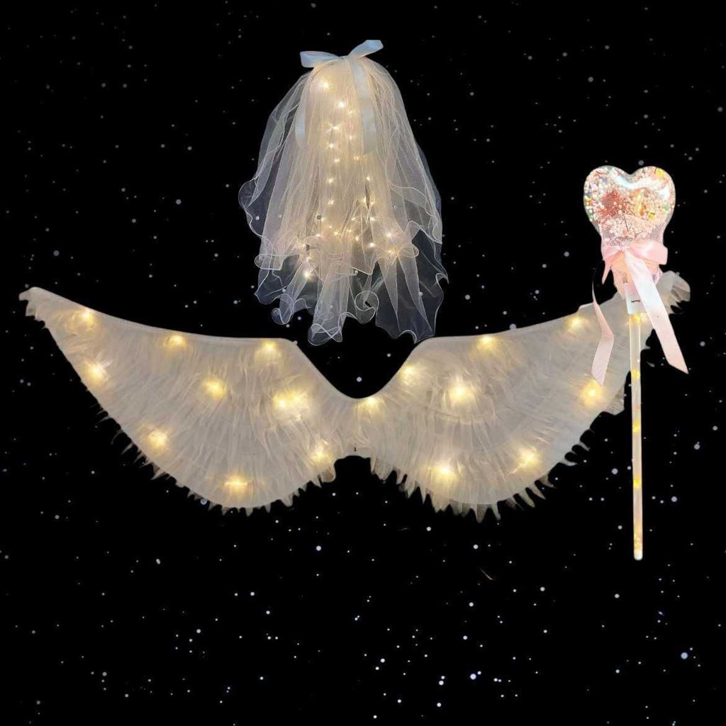 兒童翅膀發光道具背發光天使蝴蝶表演魔法棒奇妙仙子幼兒園表演服兒童翅膀發光道具背發光天使蝴蝶表演魔法棒奇妙仙子幼兒園表演服