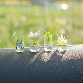 🚀臺灣出貨🚀熱銷 清新迷你盆栽 治癒系汽車熒幕擺件 創意顯示幕車載中控臺裝飾小物件 後視鏡裝潢 可愛模擬綠植擺件