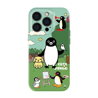 適用於卡通企鵝iPhone15Promax華為mate60p70手機殼oppoReno12情侶一加ace3小米14蘋果1