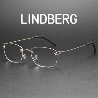 [B鈦眼鏡]LINDBERG林德伯格 純鈦眼鏡框 無框近視眼鏡 女樑家輝衕款 297素顔in風細邊金框無螺絲眼鏡框