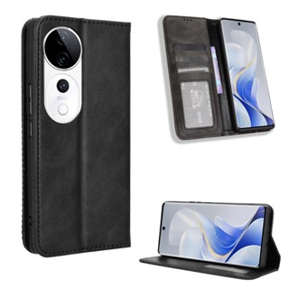 復古 掀蓋殼 VIVO S19 Pro / S19 5G 手機殼 磁吸 保護殼 翻蓋皮套 支架插卡 手機套 防摔