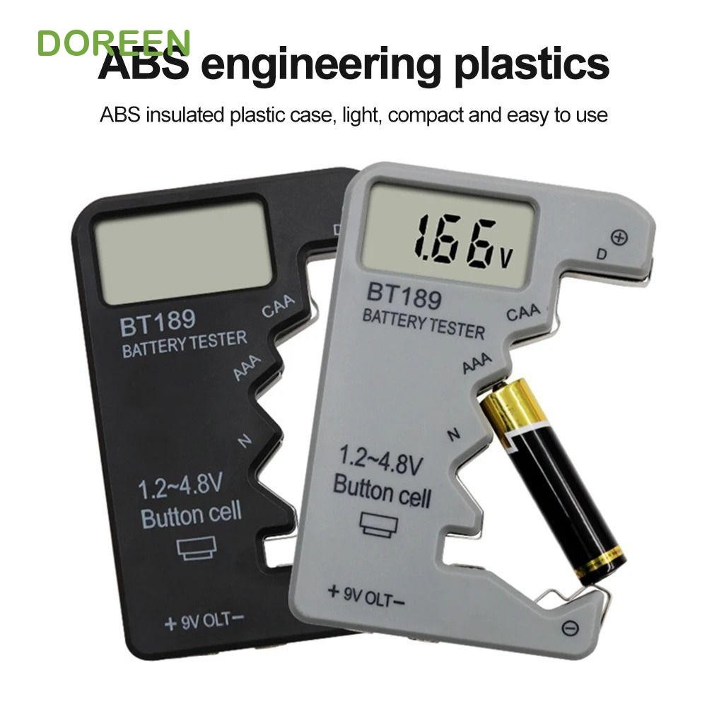 Doreen 電池容量檢測器,AA/AAA/9V LCD 顯示電池測試儀,便攜式 BT189 1.5V 鈕扣電池數字電池