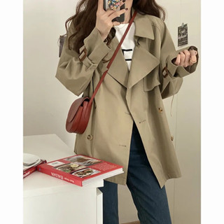 【HOT 本舖】 風衣女短款2024春秋新款初秋上衣學生寬鬆百搭英倫洋氣小個子外套