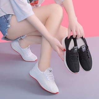 《現貨下單》夏季透氣網布鞋百搭女士休閒鞋女運動跑步鞋時尚老年鞋