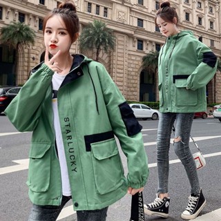 愛依依 工裝外套 連帽外套 夾克外套 棒球服 S-2XL新款寬鬆bf港風復古夾克衫棒球服-1251.