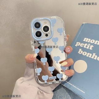 藍愛心 鏡面 防摔手機殼 realme 14x 11 10 Pro 13 Pro+ 8 GT7 7T 保護殼