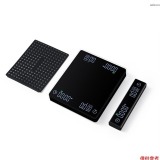 咖啡秤+長表頭 3kg/0.1g 高精度濃縮咖啡秤 可充電數字廚房秤 去皮清零功能 單位切換 烘焙電子稱 便攜式克秤 黑