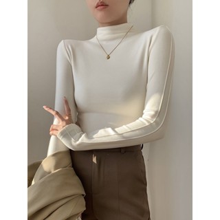 胖胖美依 上衣 長袖T卹 發熱衣 保暖 M-3XL新款德絨打底衫內搭設計感小眾加絨加厚保暖長袖t卹-2050.