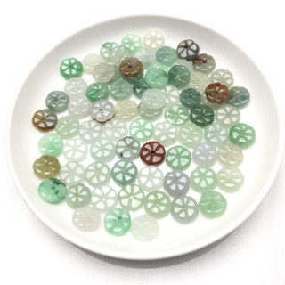 宏雲Hongyun-jf-(10pcs)- 玉器緬甸A貨翡翠玉石散件小花手鍊項鍊配珠玉珠散珠工藝品廠批發