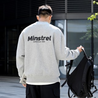 【當天出貨】MINSTREL 秋冬熱銷內刷毛衛衣 字母印花大學T男 寬鬆保暖男士長袖 2023新款情侶外套