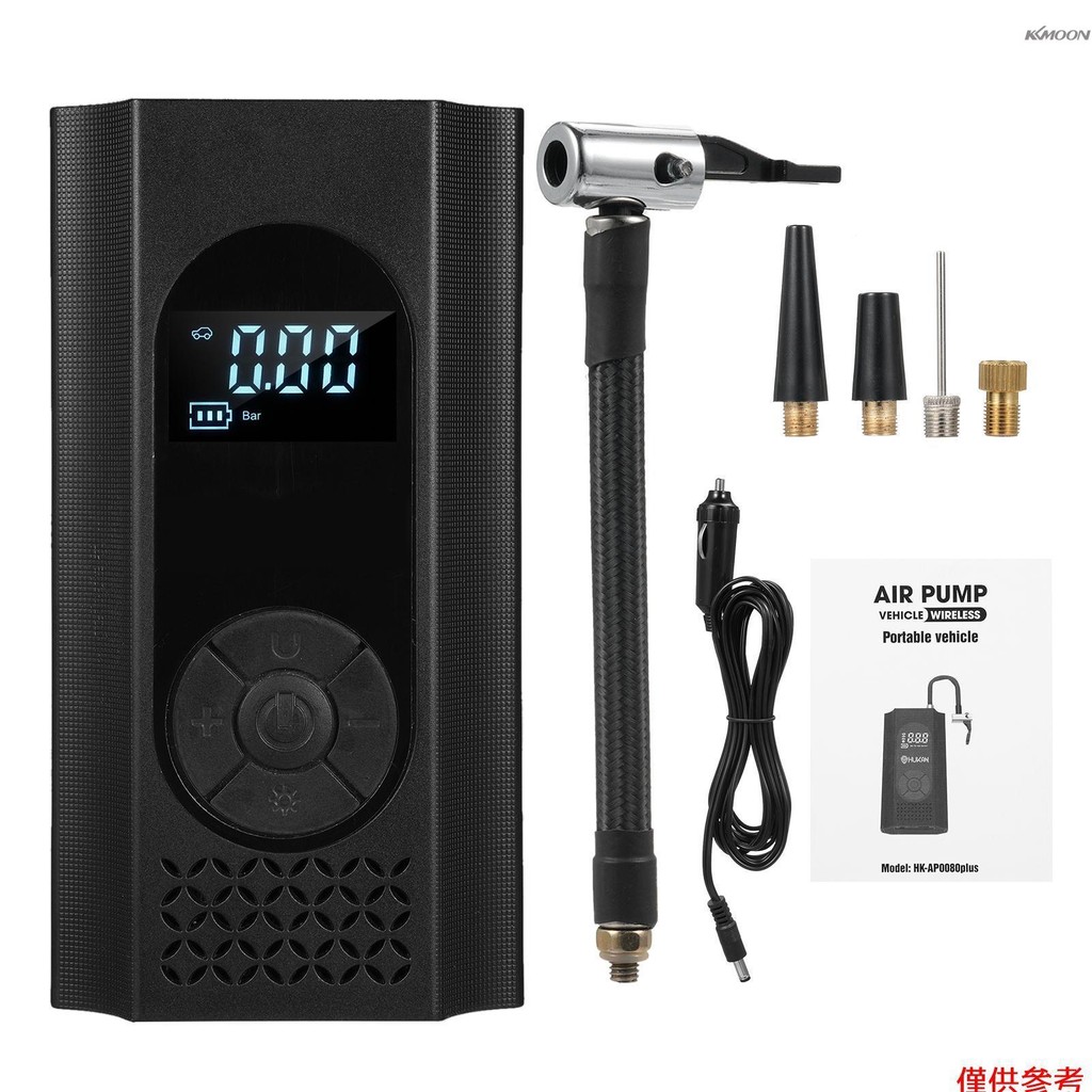 輪胎充氣機便攜式空氣壓縮機 帶數字輪胎壓力錶的汽車輪胎氣泵 汽車用空氣壓縮機（150PSI）機車 電動腳踏車氣泵和自行