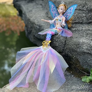 超爆款📣人魚娃娃美人魚玩具公主女孩新款3D模擬玩偶小朋友兒童節生日禮物 0QPE