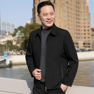 男士夾克外套韓版素色百搭商務休閒中老年爸爸翻領派克服行政夾克外套棒球服新品