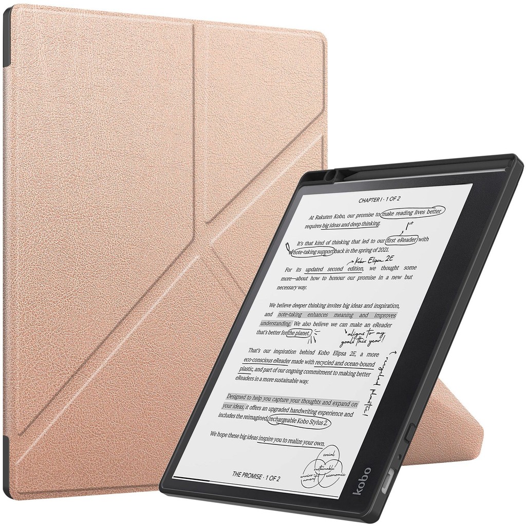 適用Kobo Elipsa 2E 電子書平板保護套 Kobo Elipsa 2E 簡約商務 變形金剛TPU防摔皮套