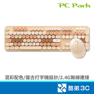 PC Park D300復古無線鍵鼠組(棕) 酷弟3C