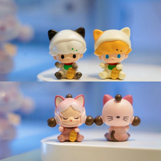 [正品] POPMART泡泡瑪特萌粒POP BEAN招財貓貓係列確認款迷你手辦公仔玩偶擺件禮物