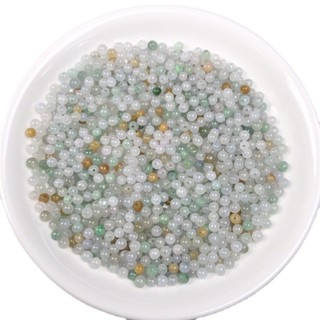 宏雲Hongyun-jf-(10pcs)- 緬甸翡翠A貨玉石邊角料散珠3.5mm小圓珠飾品配飾用珠