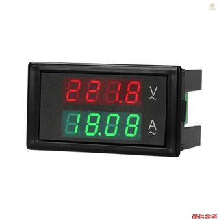 Casytw AC 80-300V 100A 數字電壓表電流表安培測試儀儀表綠色紅色 LED 放大器雙顯示交流面板電流表