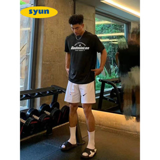 【Syun】美式速幹網眼T恤 夏季羽毛球訓練短袖 寬鬆透氣運動吸溼排汗T恤男 寬鬆休閑上衣男 跑步健身運動服 T恤男