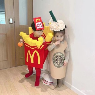 兒童萬聖節服裝 cosplay 角色扮演 韓國ins萬聖節兒童服裝幼兒園裝扮舞會走秀演出服男女孩薯條衣服
