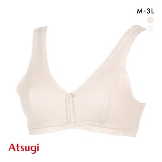 厚木ATSUGI內衣女日本制純棉輕薄透氣中老年婦女媽媽前扣文胸罩(A5699403AS)(日本直郵)1