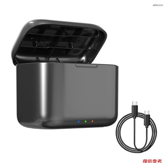 aMagisn AD13 運動相機快充電池充電盒 可容納2塊電池 2張內存卡 適配Insta360 X4電池