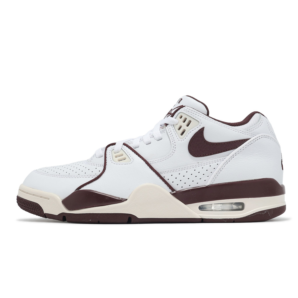 Nike 休閒鞋 Air Flight 89 Low 男鞋 白 酒紅 復古 氣墊 [ACS] FQ8256-100