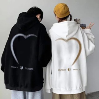 【K2aola女裝館】 秋冬Love簡約印花情侶連帽衫女式超大寬鬆休閒時尚長袖上衣