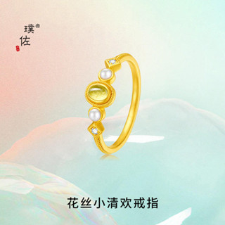 金店衕款古法沙金宮雀戒指女指環戒子開口可調節琺瑯彩