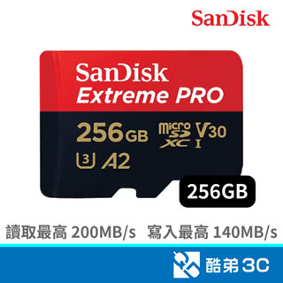 SANDISK Extreme PRO microSD 256GB U3 A2 V30 記憶卡 (公司貨) ( 酷弟3C