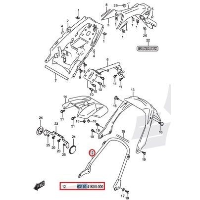 <灰螞蟻> GIXXER250、SF 後土除支架 鐵件 原廠SUZUKI零件 63110-41K00