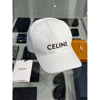 Limit精品✔️Celine 經典 刺繡 字母設計 白底 黑色字母 帽子