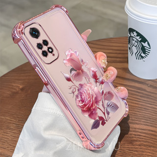 【防震】手機殼 Redmi Note 11 11s pro 4G TPU 手機殼最新款玫瑰紋透明軟殼