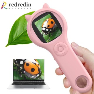 REDREDIN放大鏡,手持裝置高清晰度兒童顯微鏡,2百萬鏡頭畫素便攜式迷你數碼顯微鏡