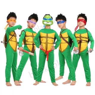 ✅臺灣出貨 cos萬聖節兒童服裝忍者神龜演出服連體衣動畫片角色扮演衣服道具