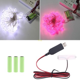 Bt 通用 Type-C USB 轉 1 5-6V AA 虛擬電池電源線,帶 C 型適配器,用於收音機 LED 燈玩具遙