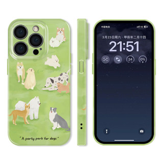 適用於草地可愛貓狗iPhone15Promax華為pura70菲林手機殼軟殼nova12小米14蘋果13硬殼oppofi