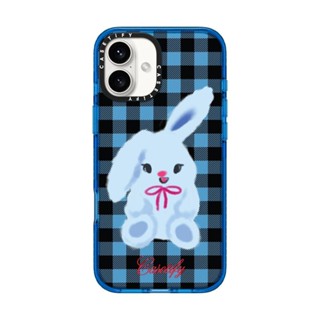 CASETiFY 保護殼 iPhone 16/16 Plus 格紋藍色小兔 Bunny with Plaid