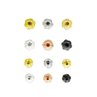 宏雲Hongyun-ls-（1pcs）- 14k保色六葉花帽花托 diy手工飾品手鍊項鍊珠飾隔片配件材料批發